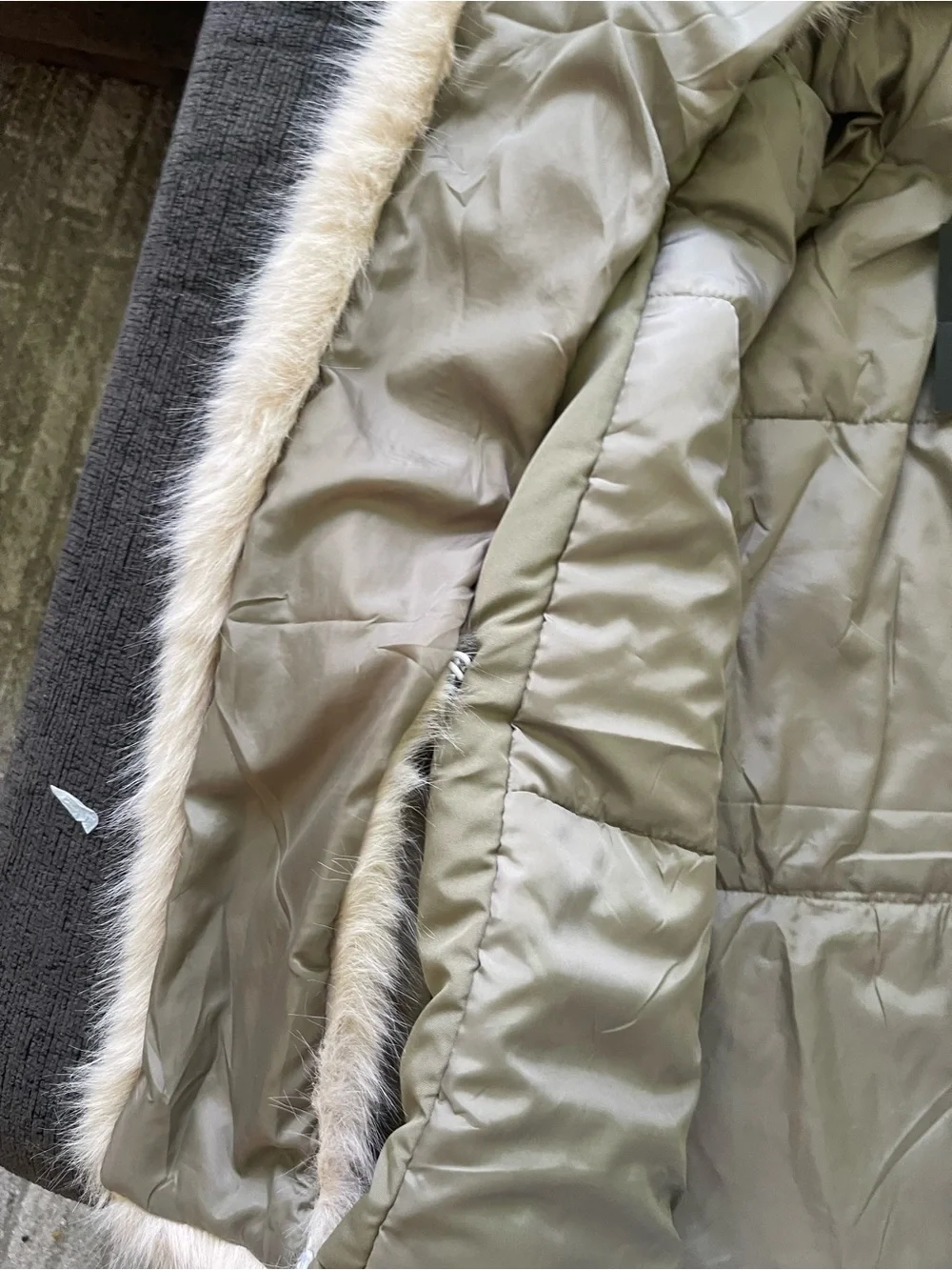 Faux Fur Lined Olive Green Jacket
